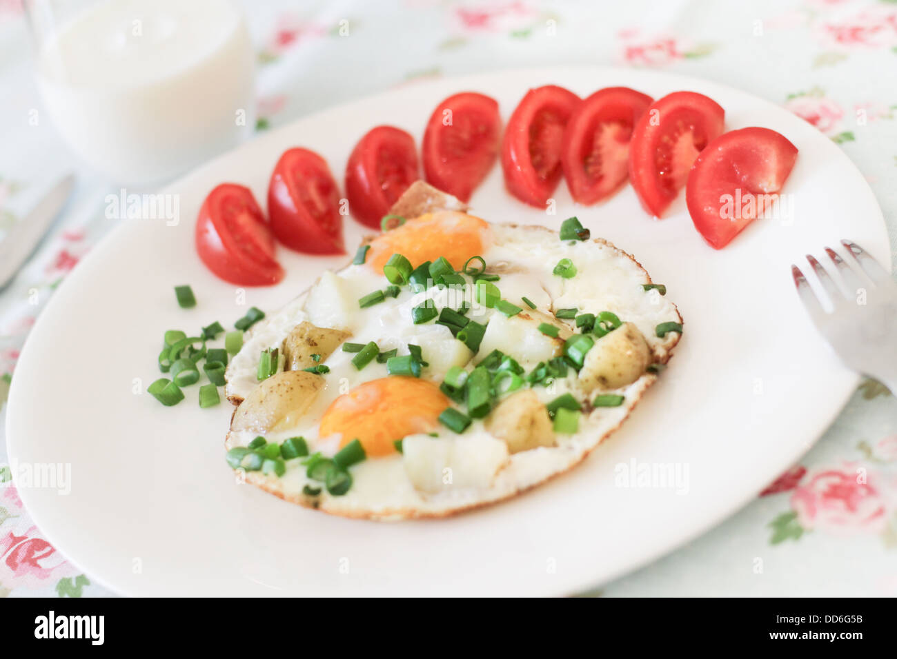 Fried Egg and Potato breakfast Stock Photo - Alamy