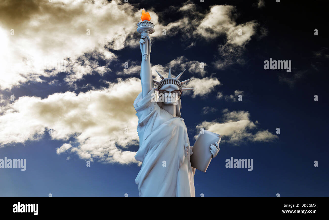 liberty statue with black glasses Stock Photo - Alamy