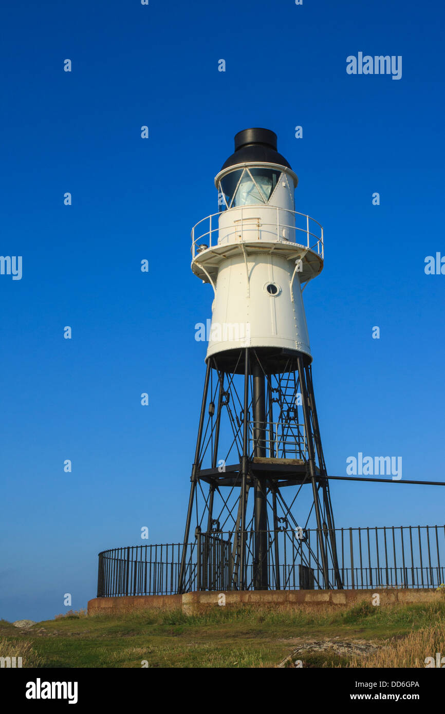 Peninnis Head lighthouse, Peninnis Head, St Mary's Isles of Scilly, Cornwall Stock Photo