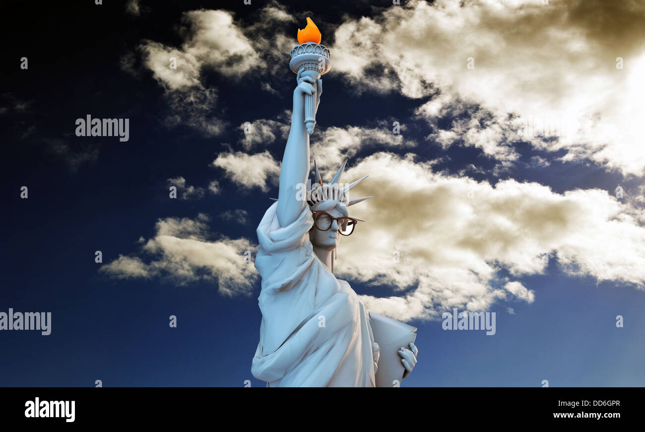 liberty statue with black glasses Stock Photo - Alamy
