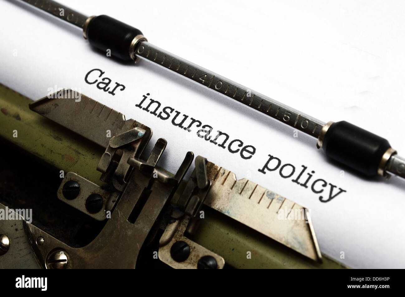 Car insurance policy text on typewriter Stock Photo - Alamy