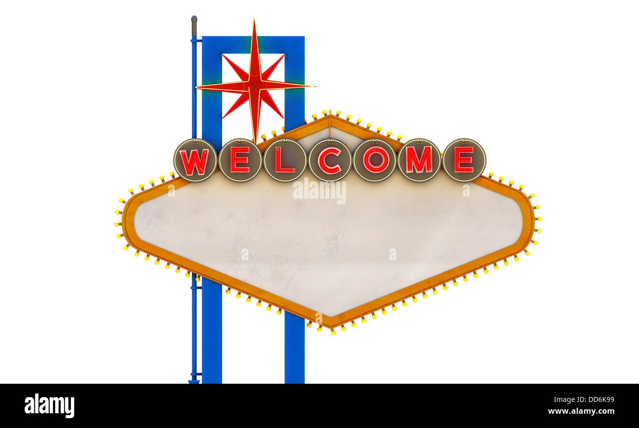 old retro welcome sign Stock Photo - Alamy