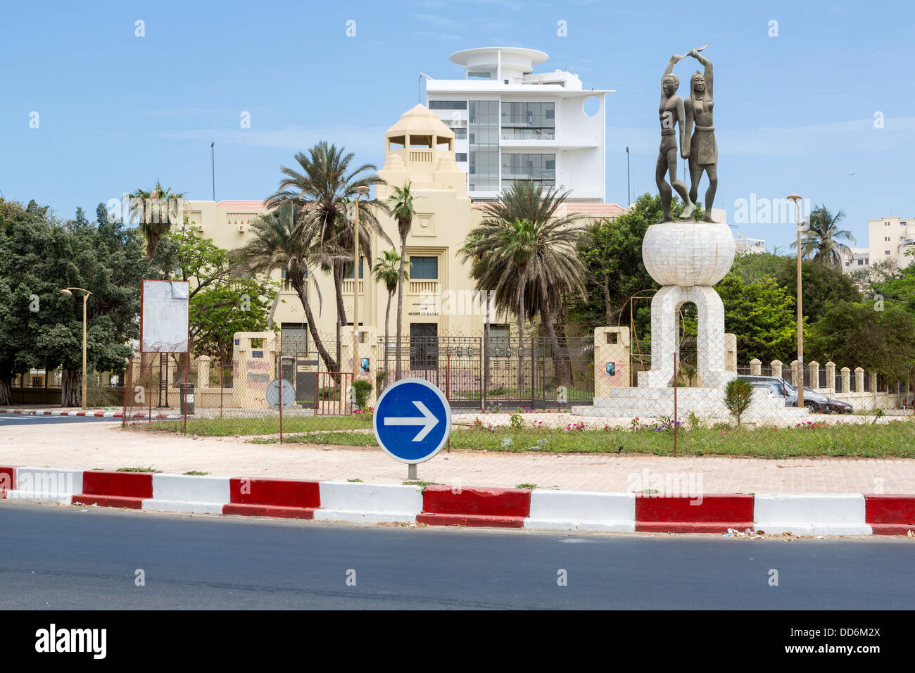 Dakar, Senegal. Soweto Square (Place Soweto), and Dakar Museum in background. Stock Photo