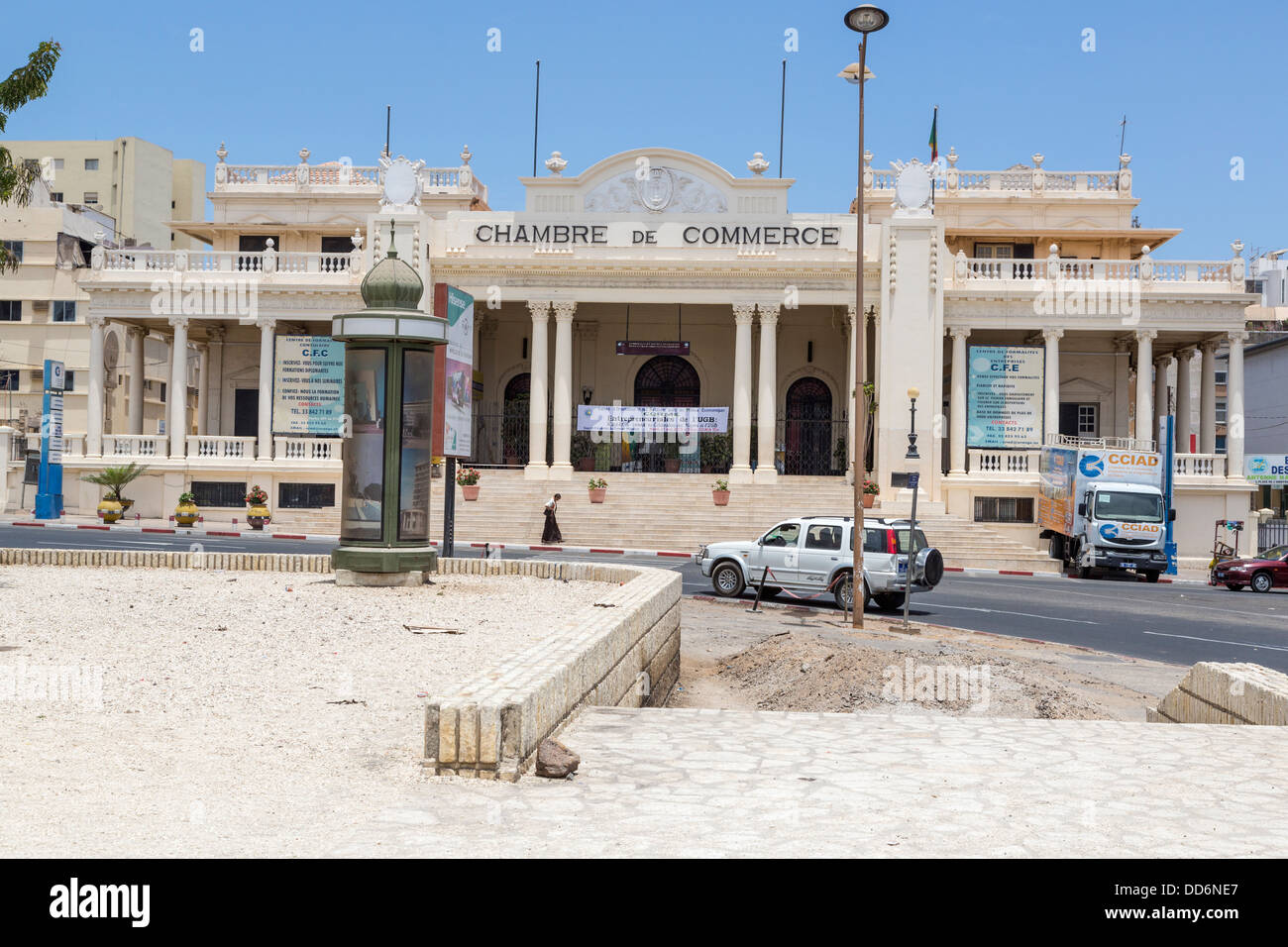 Dakar, Senegal. Chamber of Commerce, in a Beaux Arts Architectural Style from the French Colonial Period. Stock Photo