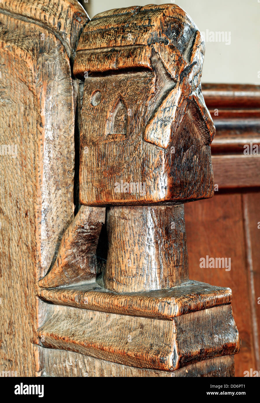 Medieval Wooden Bench End 15th Century Windmill Thornham