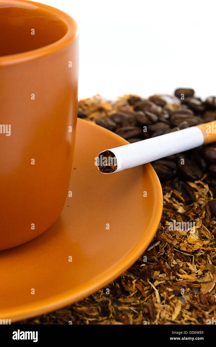 Coffee and cigarettes Stock Photo Alamy
