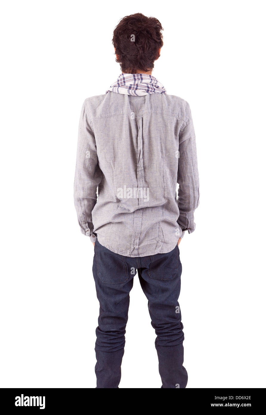 Young casual man posing isolated over white Stock Photo - Alamy