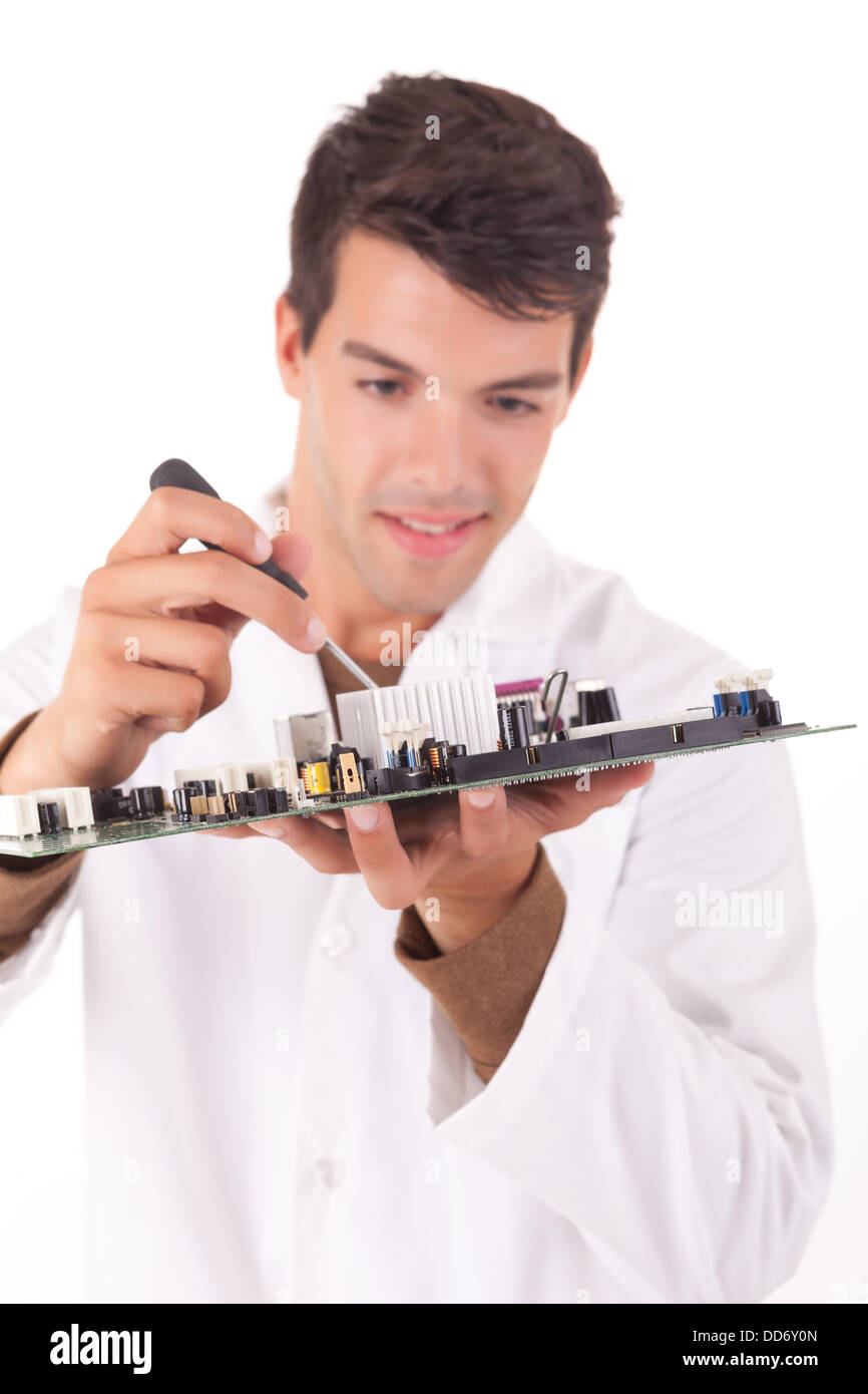 Happy and successful young computer engineer Stock Photo - Alamy