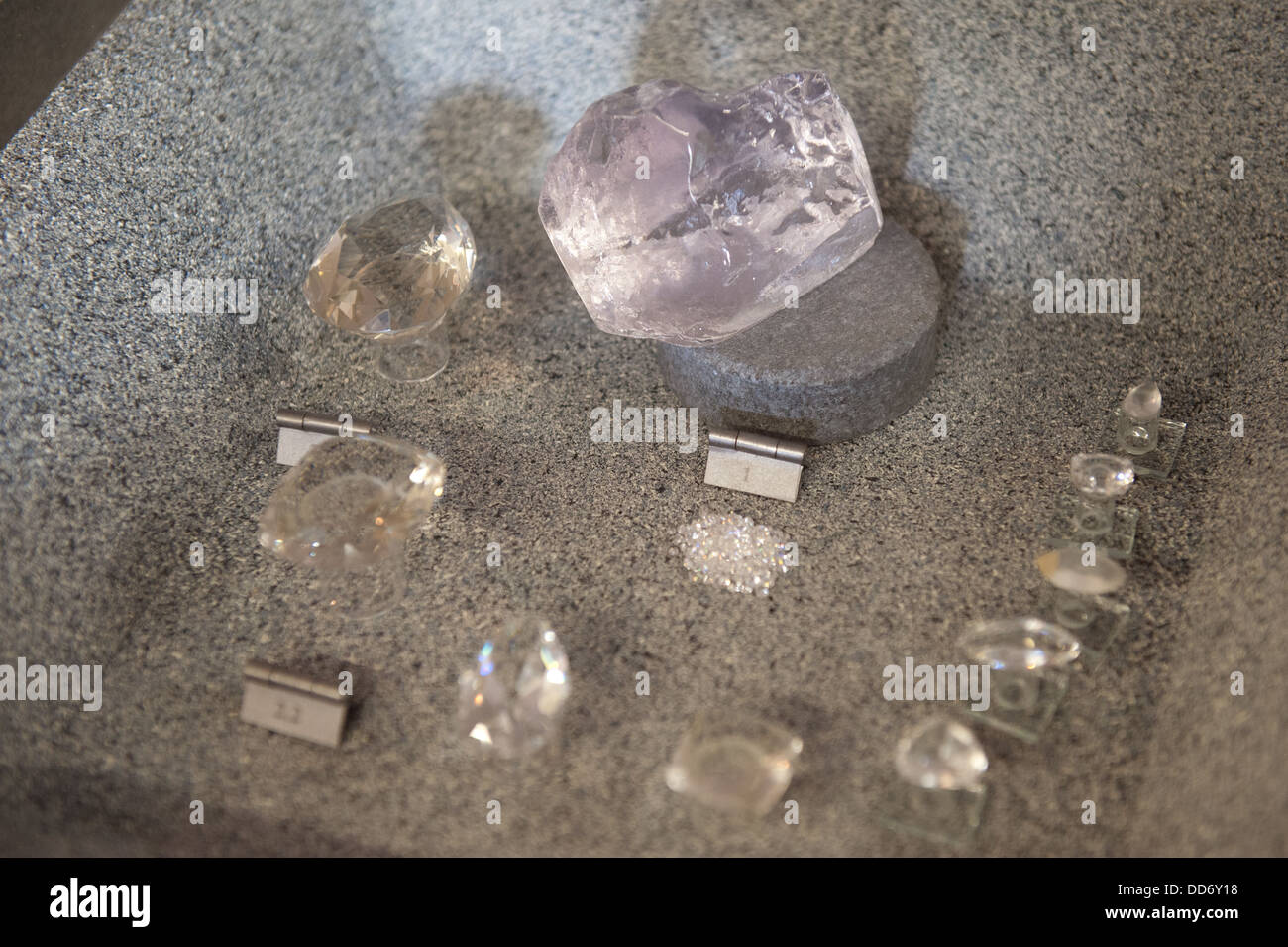 Replica  of cuts from the cullinan Diamond, Cullinan Diamond Mine, Cullinan, near Pretoria, South Africa Stock Photo