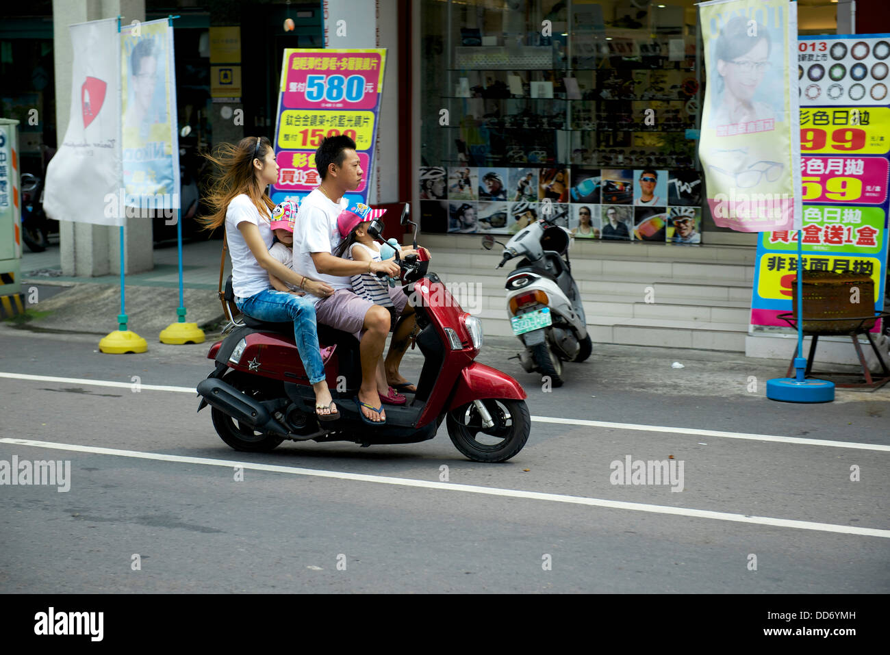 Moped and bicycles are a popular mode of transport in Taiwan Stock ...