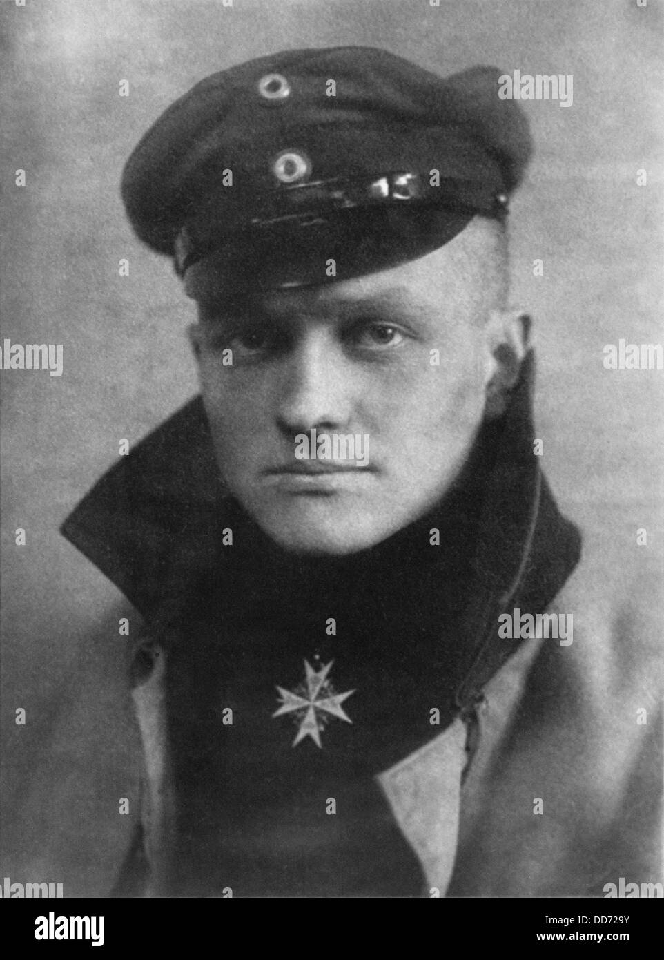 Baron Captain Manfred von Richtofen, the Red Baron, was a German fighter pilot. He was the top ace of World War I, officially Stock Photo