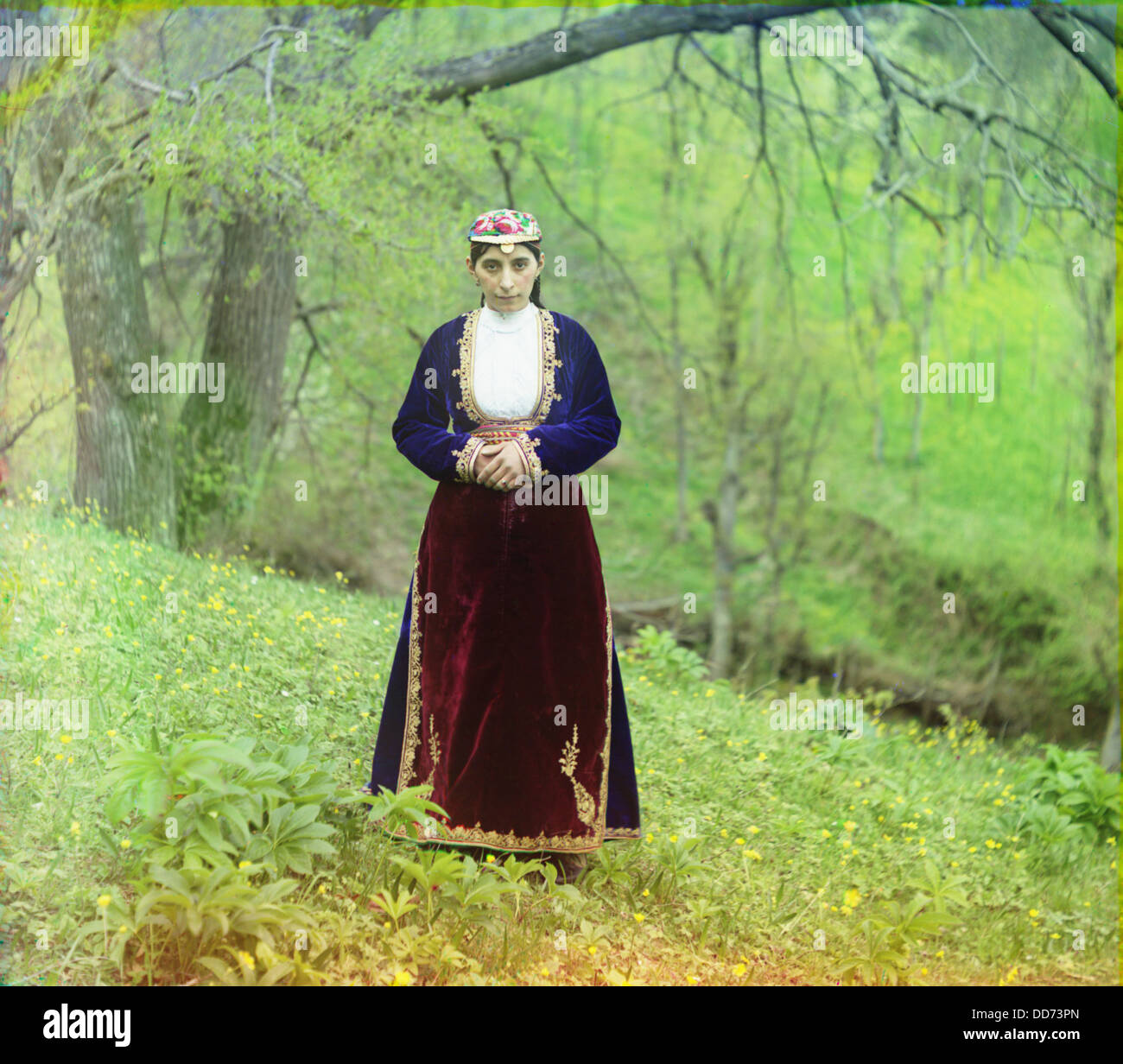 Armenian woman in traditional dress in Czarist Russian. Ca. 1910. (BSLOC 2013 5 1) Stock Photo