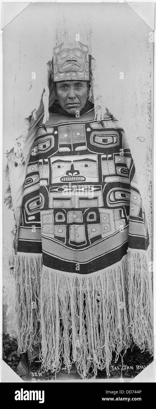 Tal-tan Billy. Indian shaman of the North Pacific Coast in ceremonial dress. - - 298059 Stock Photo