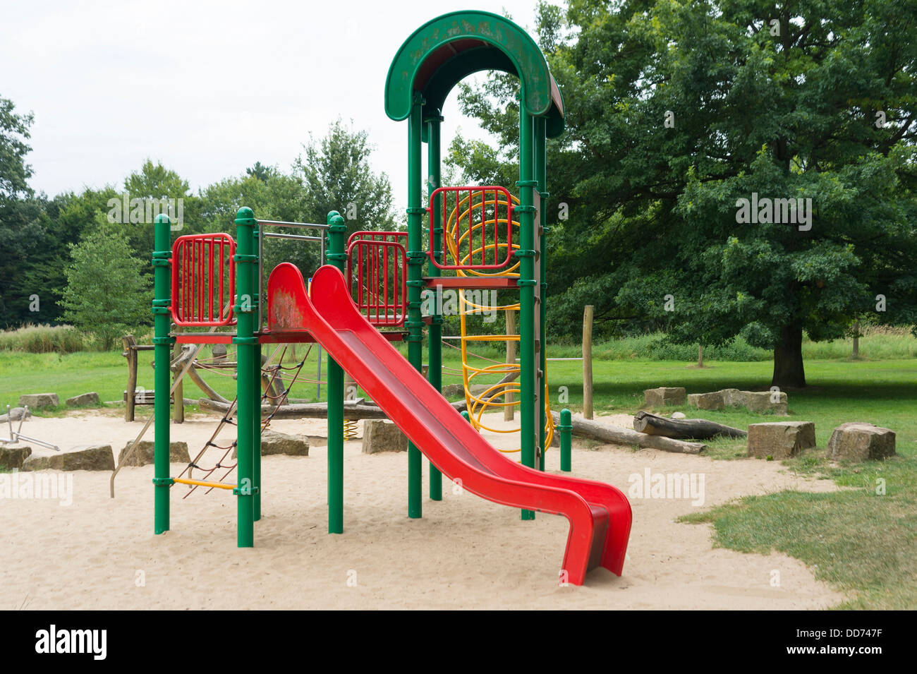 Deserted Play Park in Germany Stock Photo