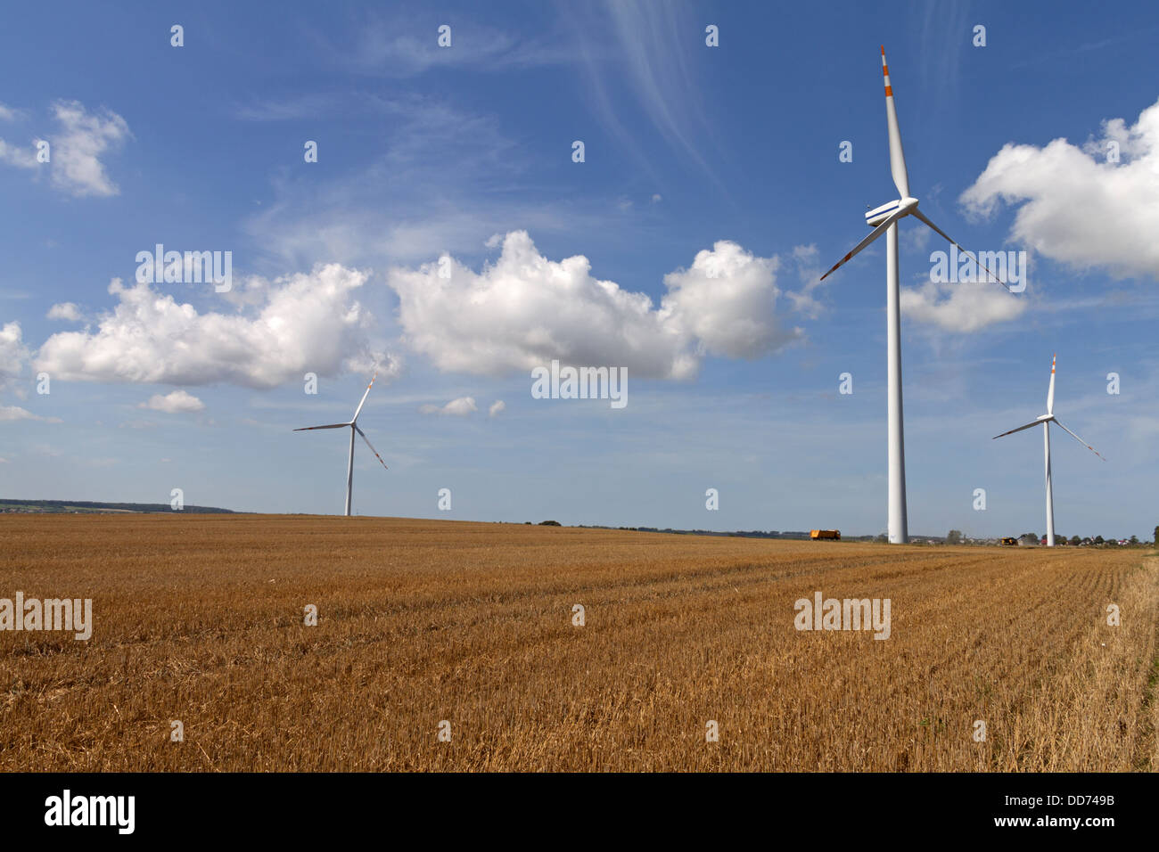 Windmills for renewable electric energy production Stock Photo
