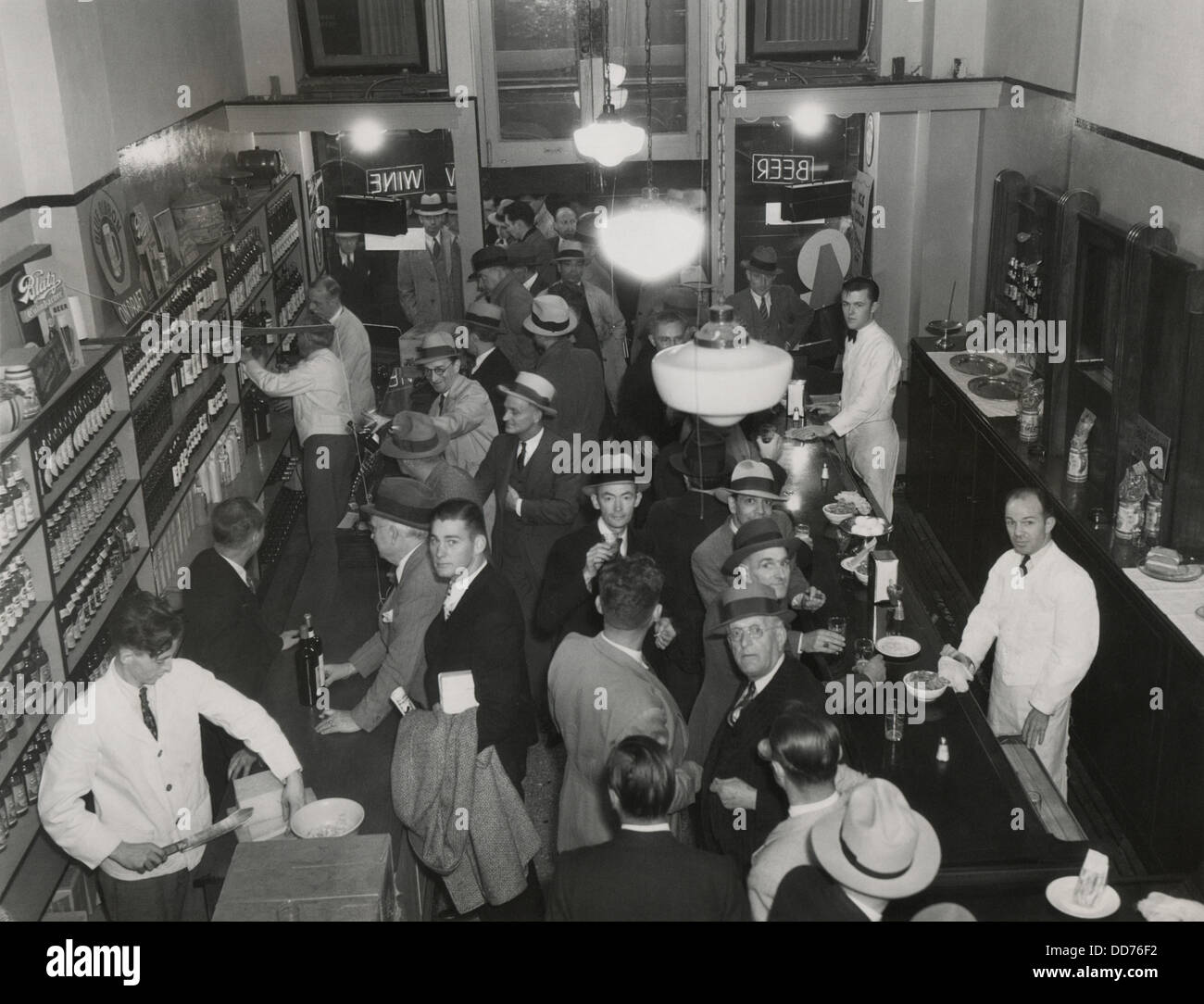 Los Angeles liquor store with customers purchasing and drinking liquor