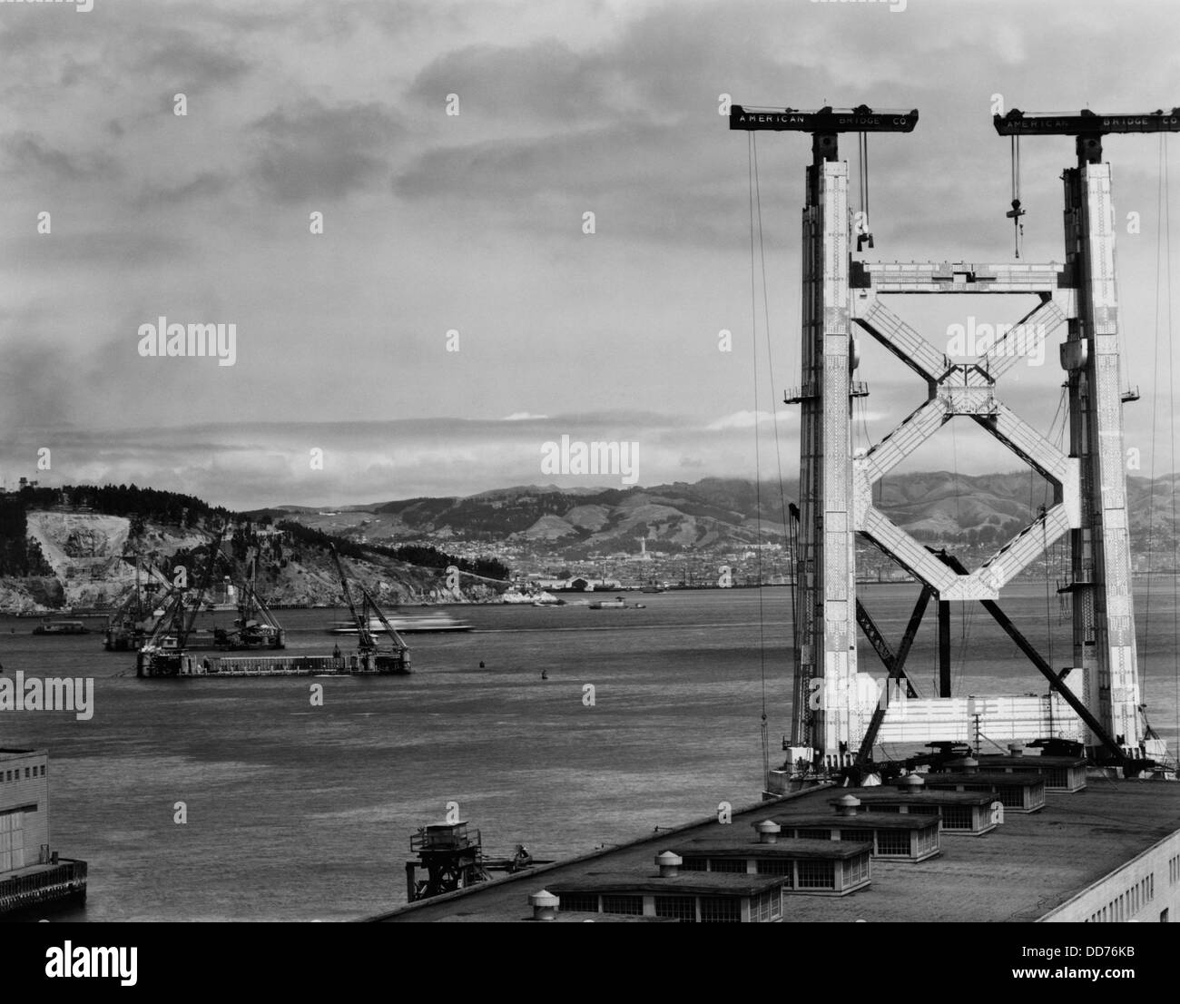 Oakland bay bridge construction 1934 hires stock photography and