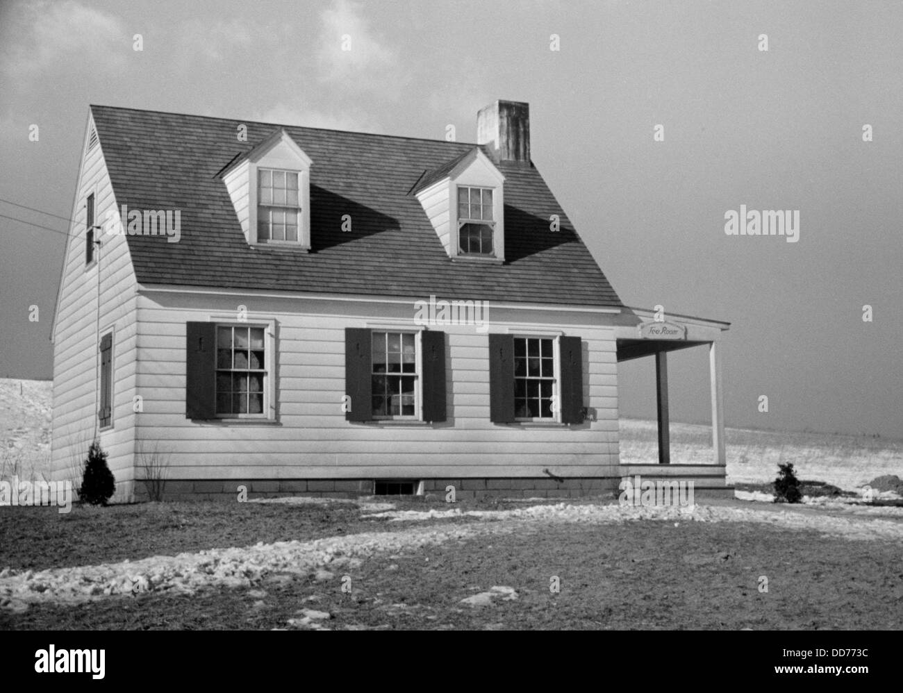 Cooperative store at New Deal project, Westmoreland Homesteads, in Pennsylvania. The planned community aimed to aid unemployed Stock Photo