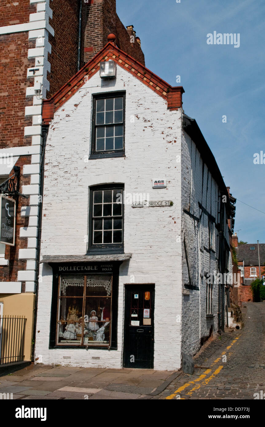 Old house with Doll's shop, Lower Bridge Street, Chester, Cheshire, UK