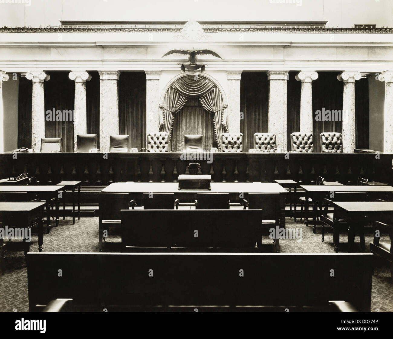 Old Senate Chamber was used by the Supreme Court from 1860 until 1935, as photographed in 1935. (BSLOC 2013 8 50) Stock Photo