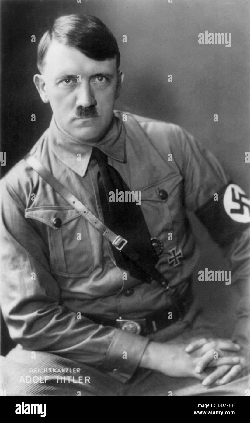 Adolf Hitler, in a military uniform, when he was Chancellor of Germany. Ca. 1933-1938. Photo by Heinrich Hoffmann. Stock Photo