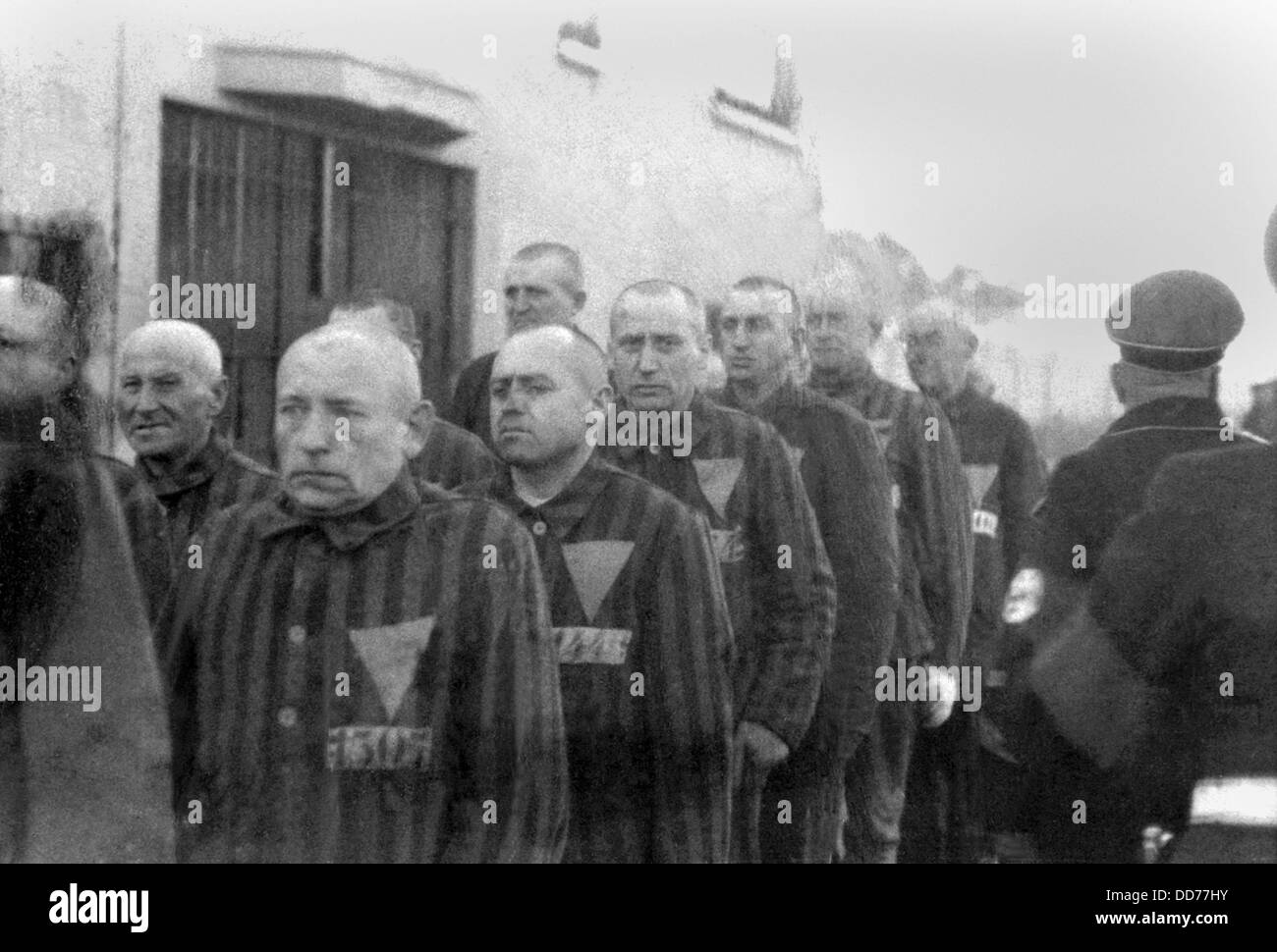 Prisoners in the concentration camp at Sachsenhausen, Germany, Dec. 19, 1938. The political prisoners included anti-Nazi Stock Photo