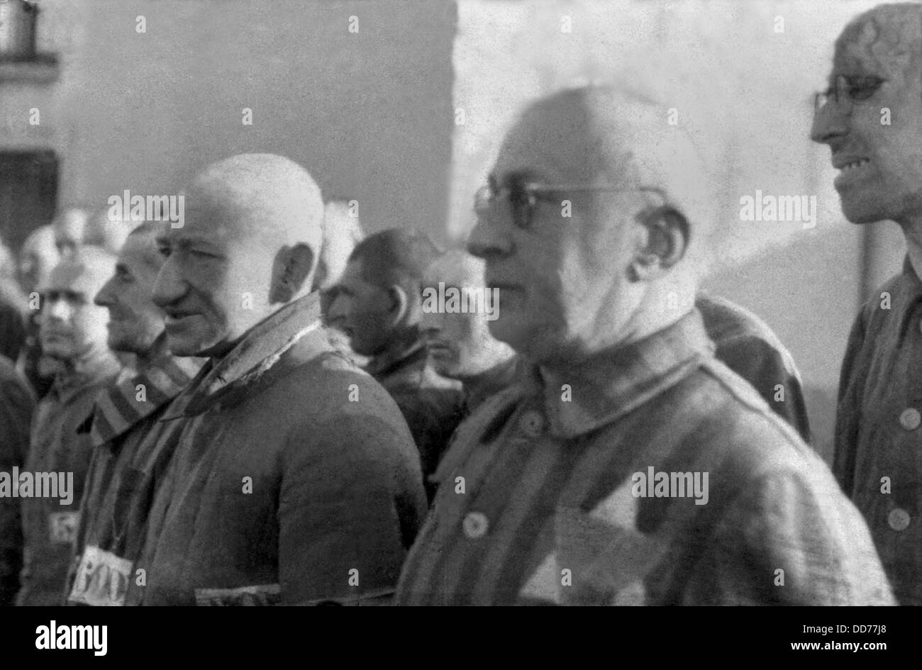 Prisoners in the concentration camp at Sachsenhausen, Germany, Dec. 19, 1938. The camp near Oranienburg, Germany, was used Stock Photo
