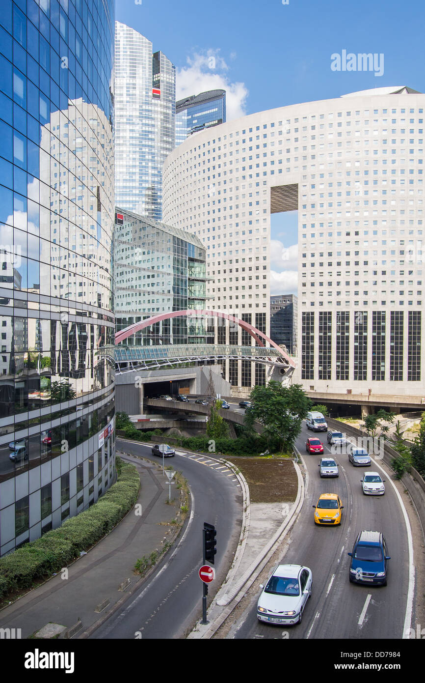 Traffic in La Defense, Paris. Stock Photo