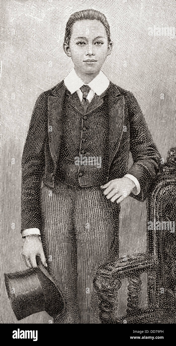 King Rama VI, 1881 – 1925. Sixth monarch of Siam under the House of Chakri. Stock Photo