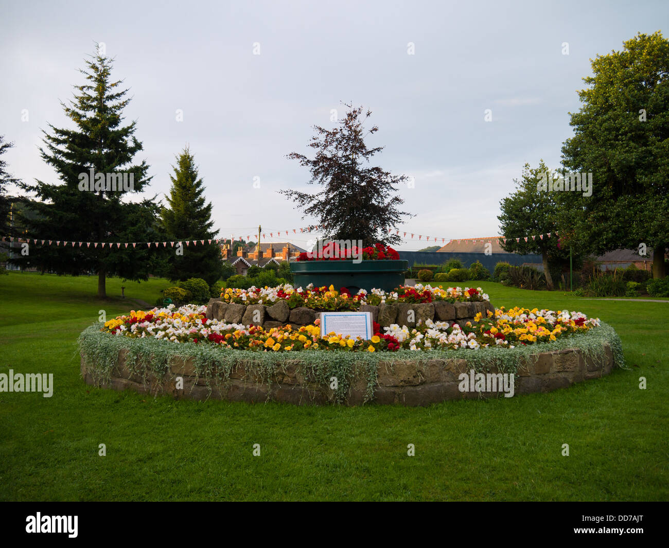 Flower Display at the Belper War Memorial Gardens Stock Photo