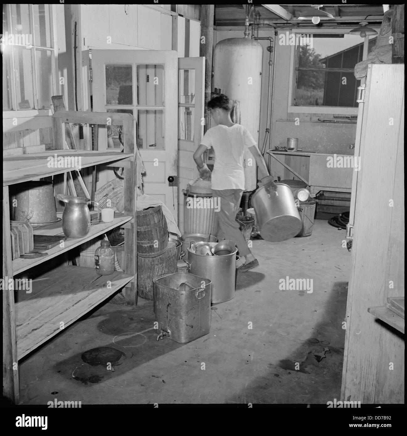 Closing of the Jerome Relocation Center, Denson, Arkansas. Dismantling one of Jerome's thirty-three . . . - - 539734 Stock Photo