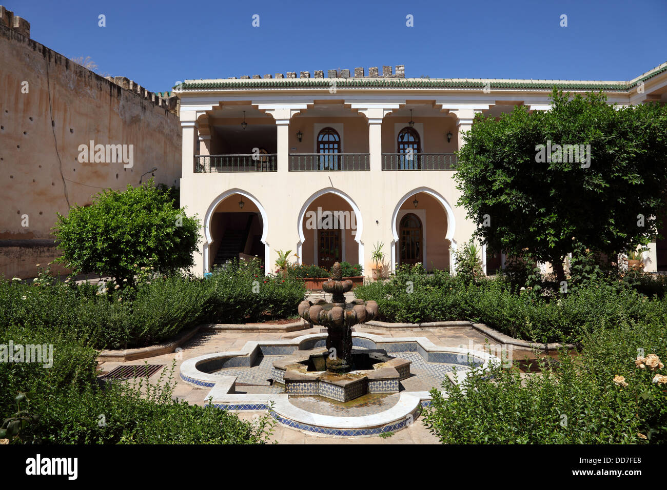 Inner courtyard (Riad) in Meknes, Morocco, North Africa Stock Photo