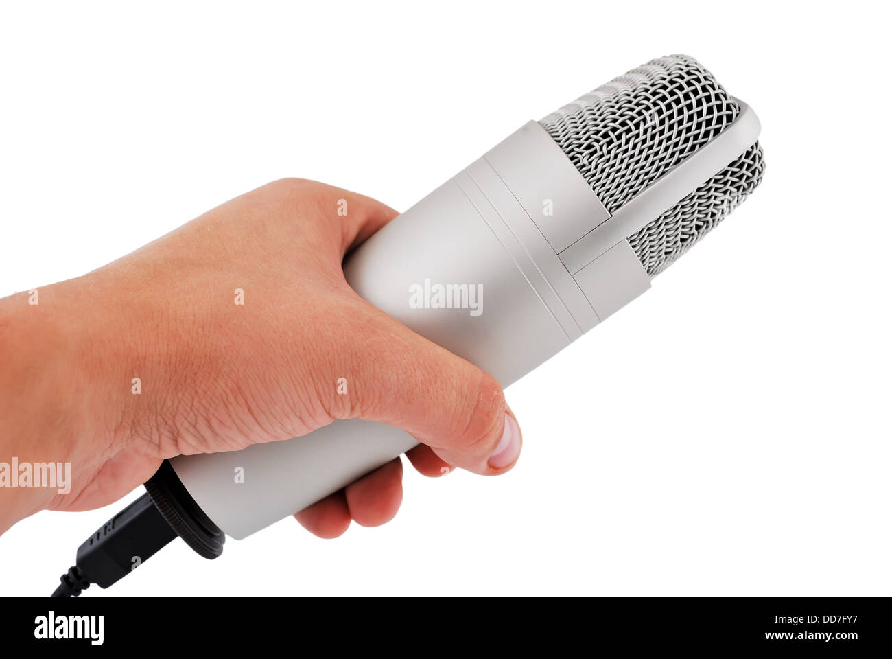 microphone in hand Stock Photo