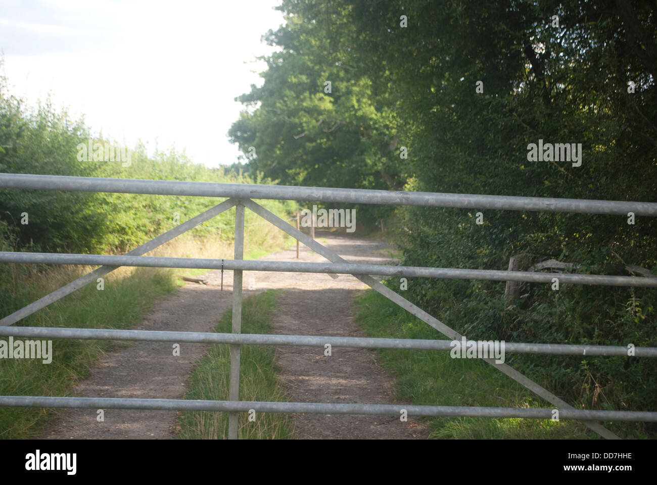 Fernhurst Gate at Entrance to proposed Fracking Site Stock Photo Alamy