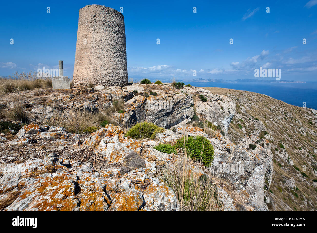 Talaia Morella watch tower (1585). Cap de Ferrutx. Artà. Mallorca Island.  Spain Stock Photo - Alamy