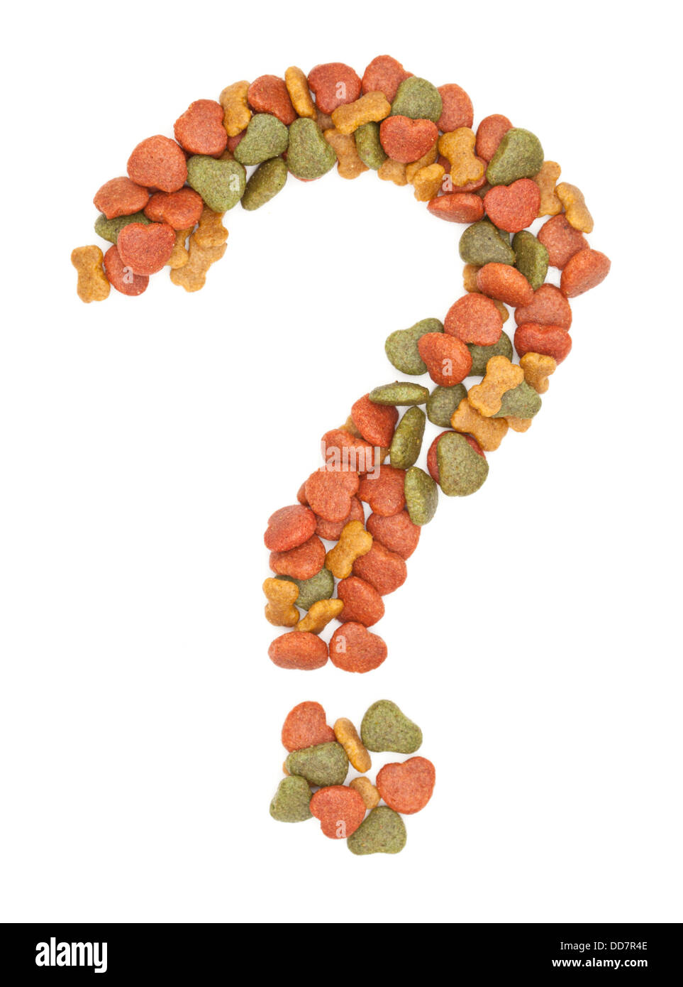 question sign made form dog food Stock Photo Alamy