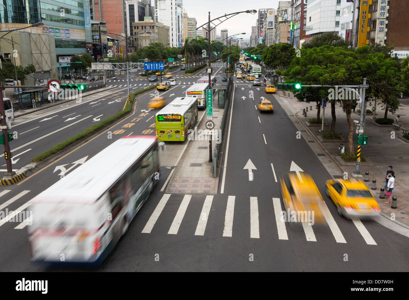 Traffic on Zhonghua Road in Taipei, Taiwan Stock Photo
