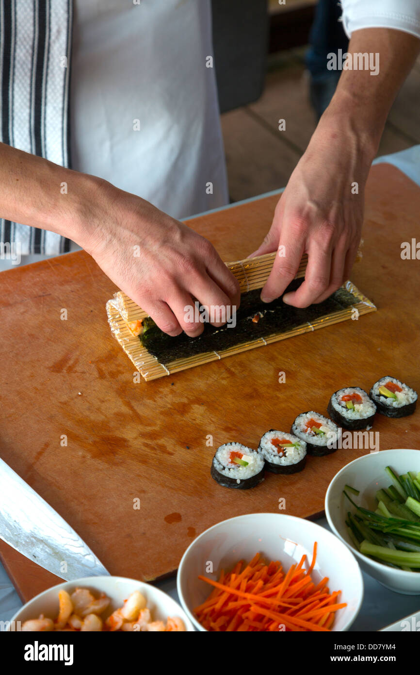 Salmon Sushi, Sitka, Alaska Stock Photo