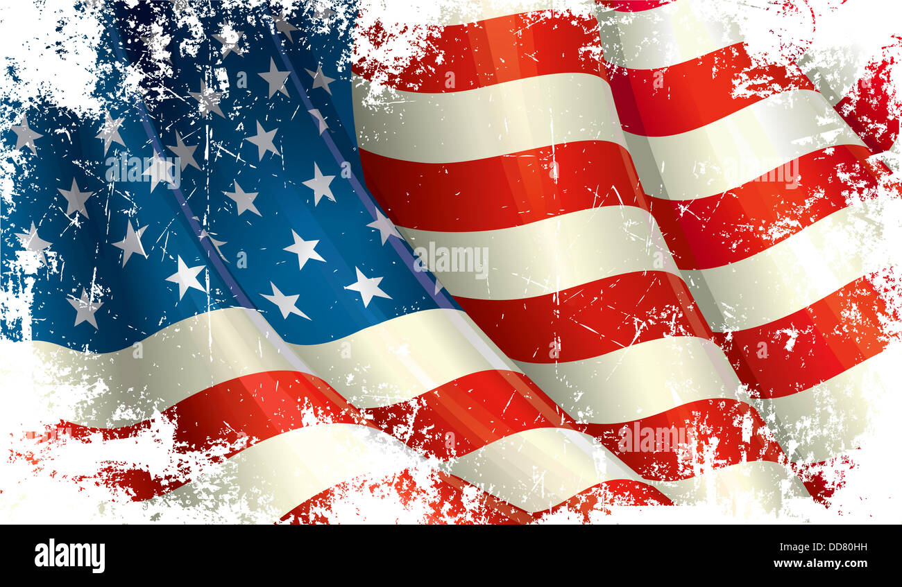 Grunge us flag vector hi-res stock photography and images - Alamy