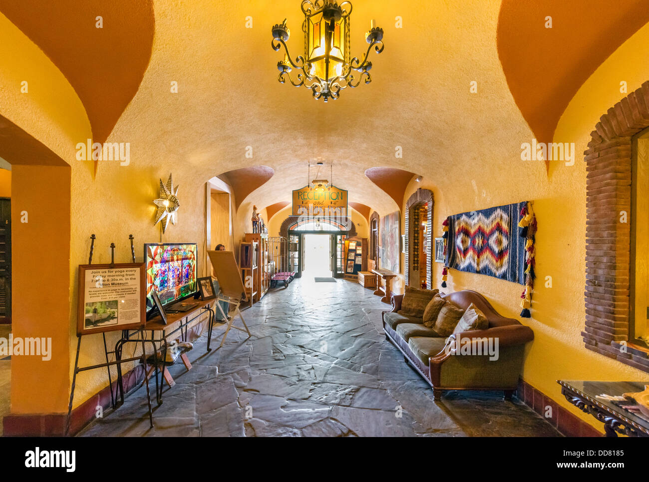 Entrance Hall of the historic La Posada Hotel, Winslow, Arizona, USA Stock Photo Alamy