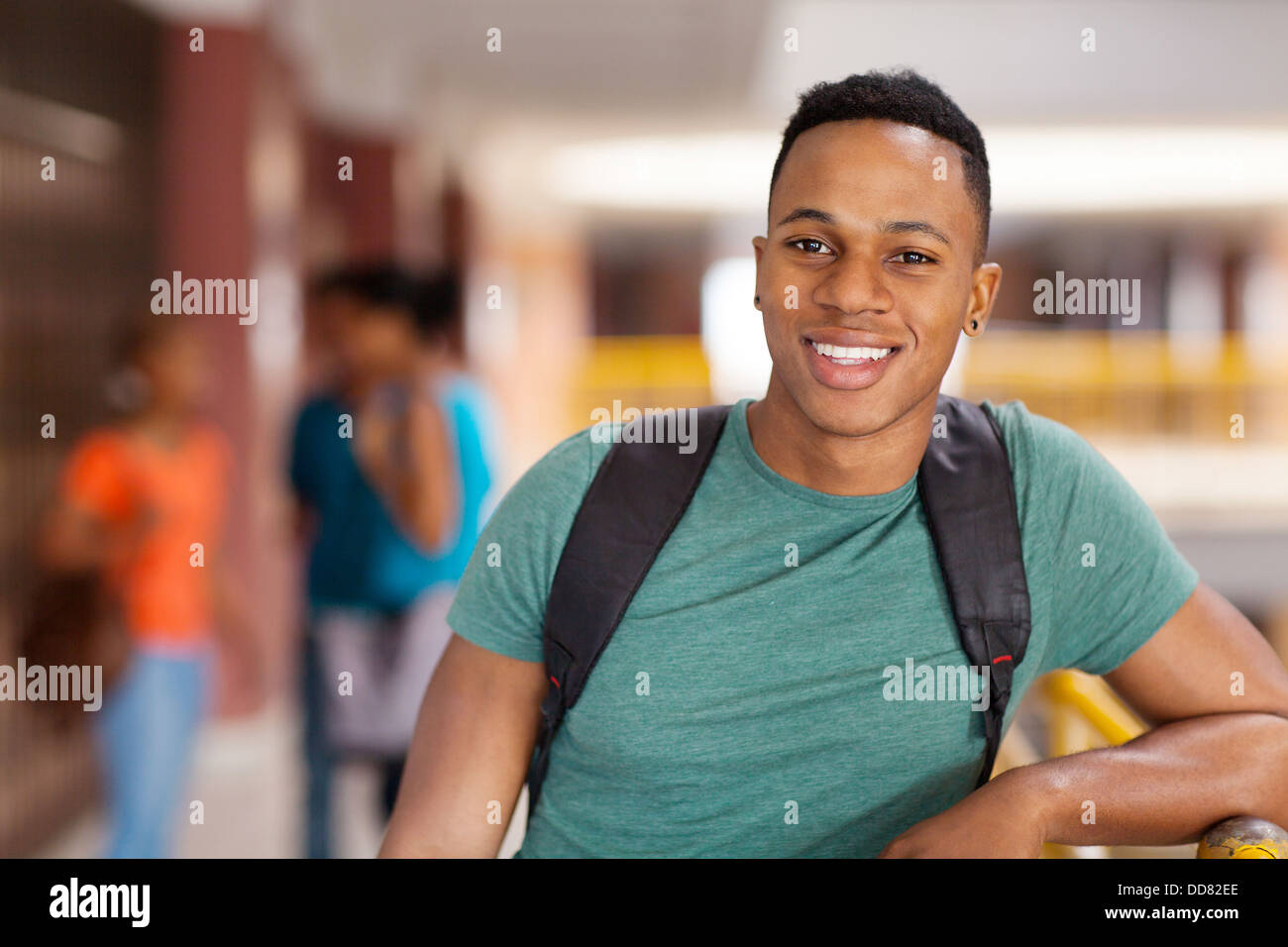 handsome male African American college student Stock Photo