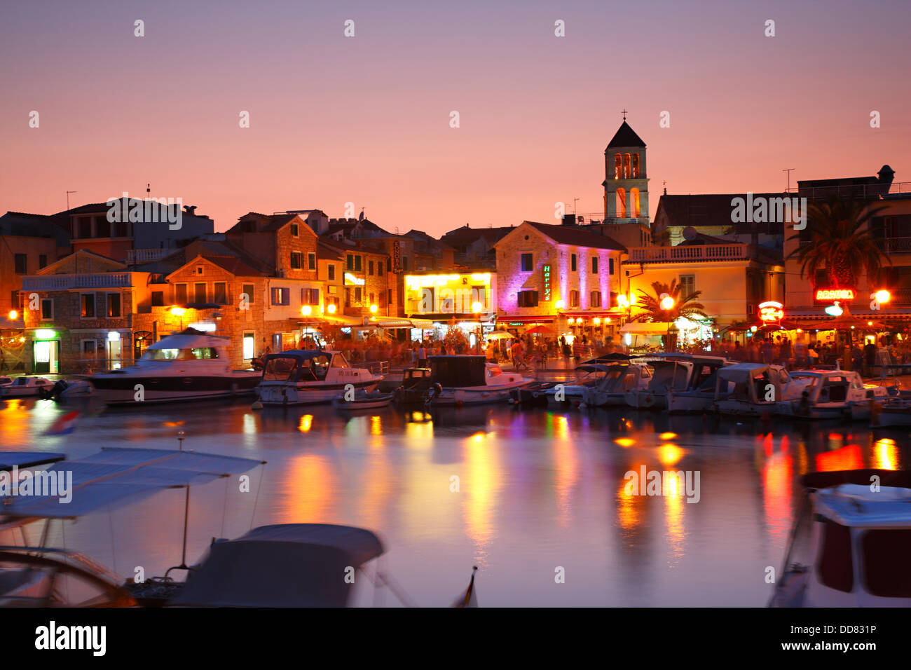 Vodice By Night Croatia Stock Photo Alamy