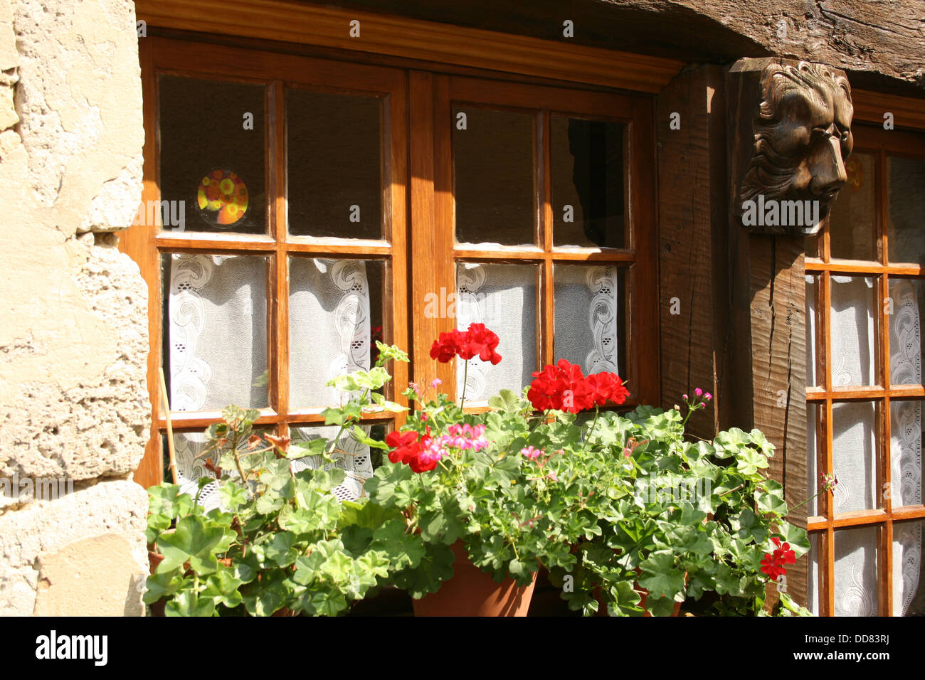 Closeup of a typical French cottage window box Stock Photo - Alamy