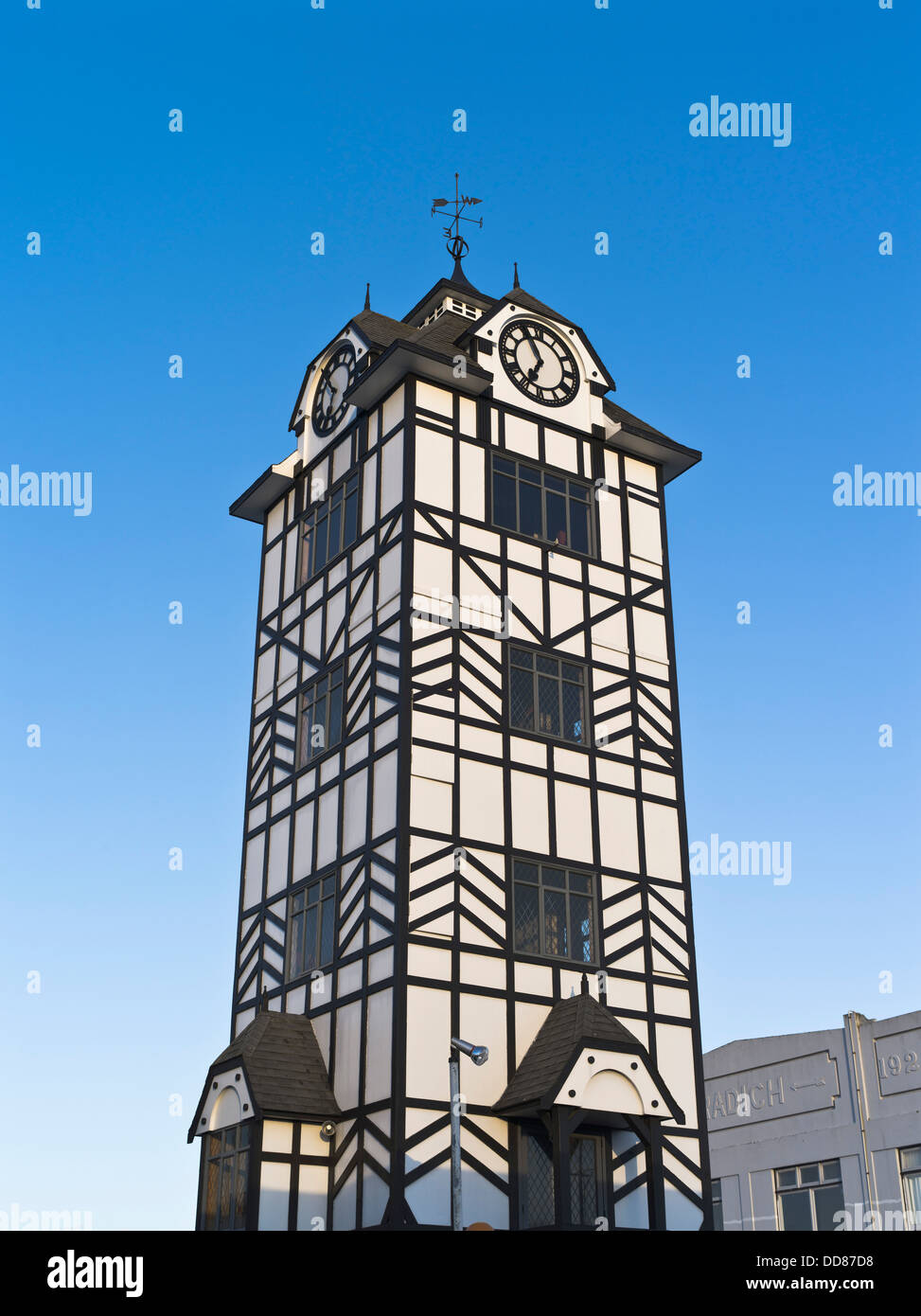 dh Strafford TARANAKI NEW ZEALAND Pseudo Tudor style town clock tower Stock Photo