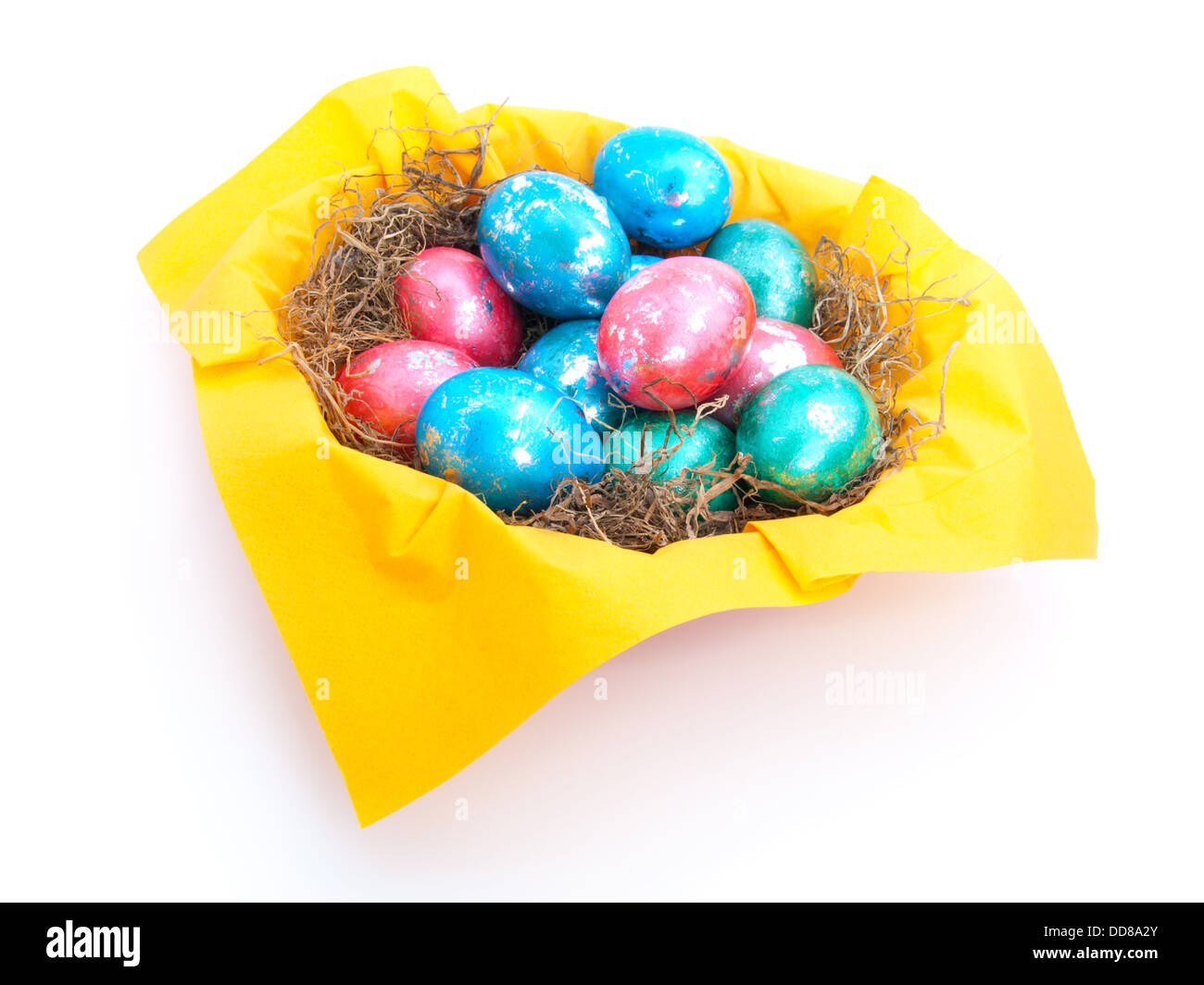 colored Easter eggs, isolated on a white background Stock Photo - Alamy