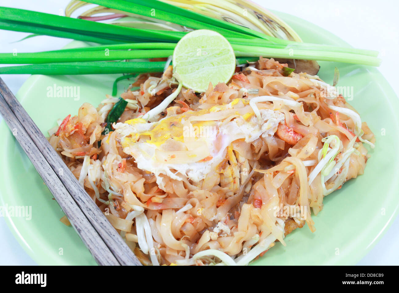 Thin rice noodles fried with tofu hires stock photography and images
