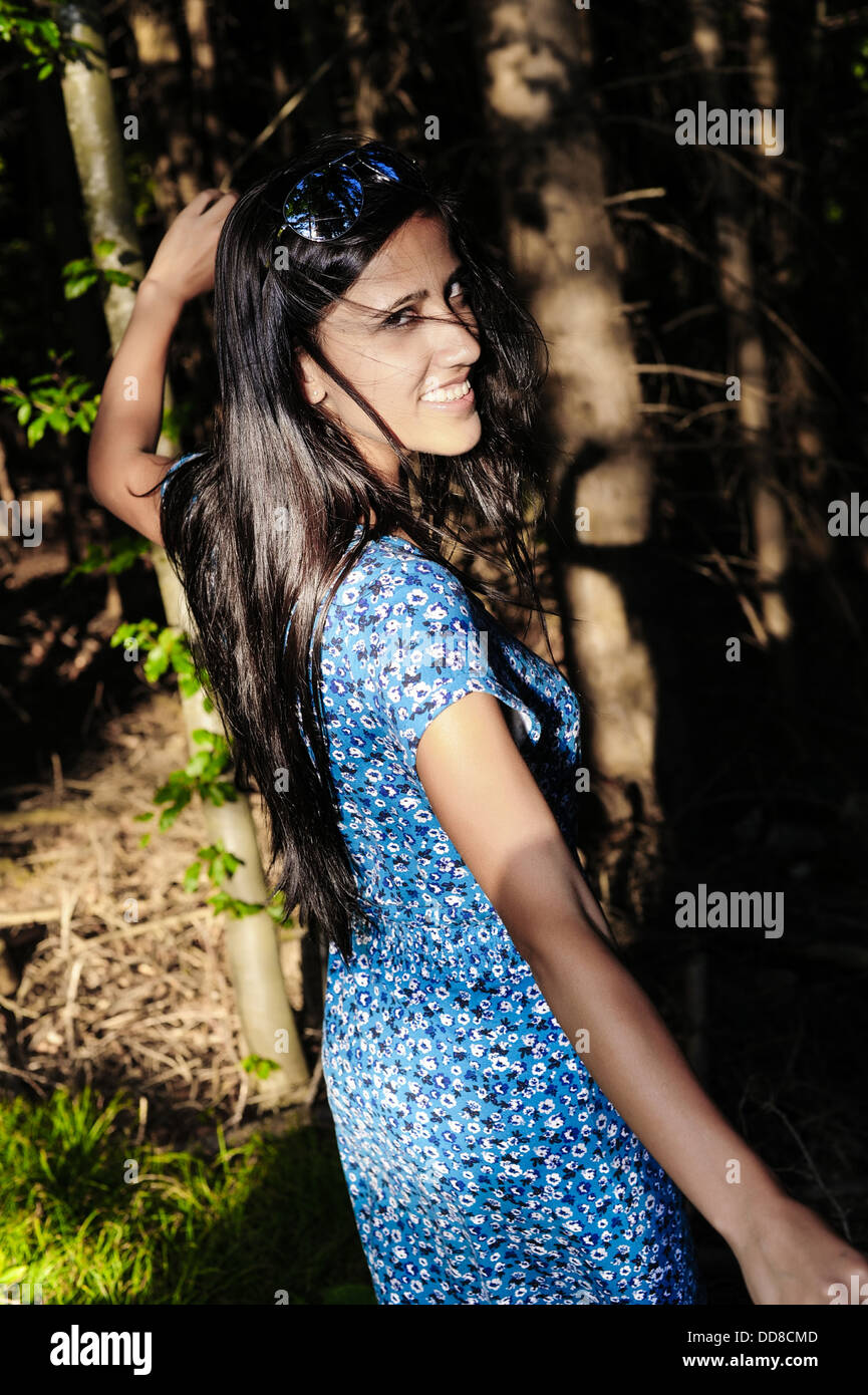 Woman Play Hair Indian Stock Photos Woman Play Hair Indian Stock