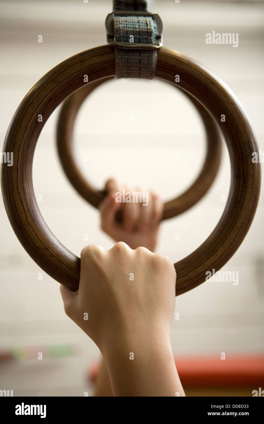 Gymnastics rings hand hi-res stock photography and images - Alamy