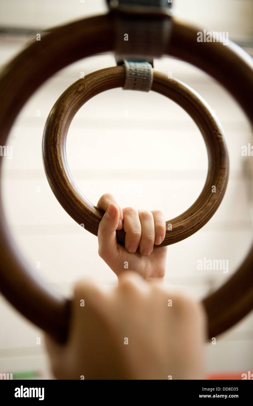 Gymnastics rings hand hi-res stock photography and images - Alamy