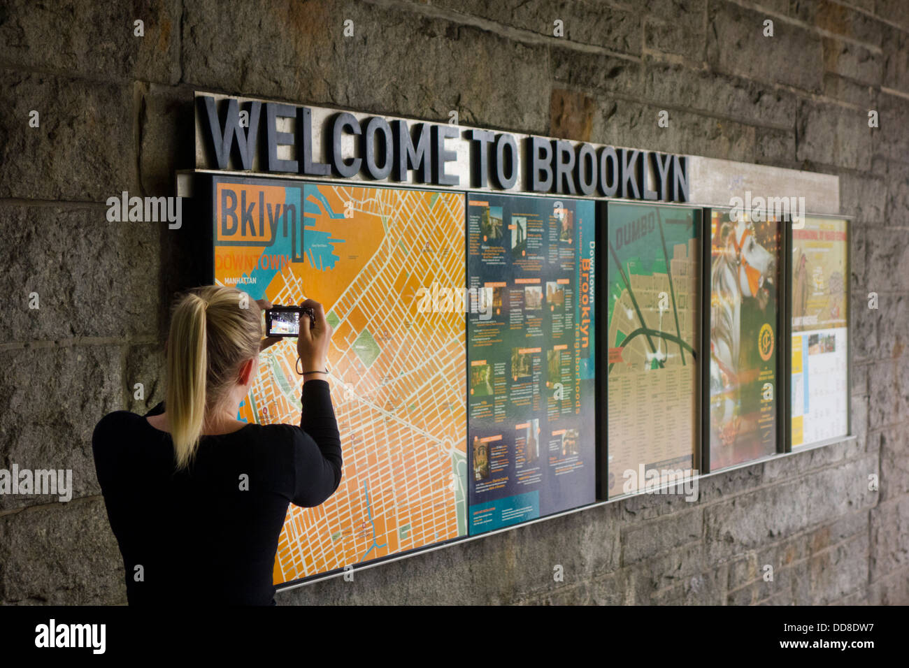 welcome to Brooklyn sign Stock Photo